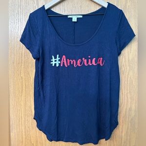 USA tee America tee shirt Small patriotic t-shirt short sleeve 4th of July top